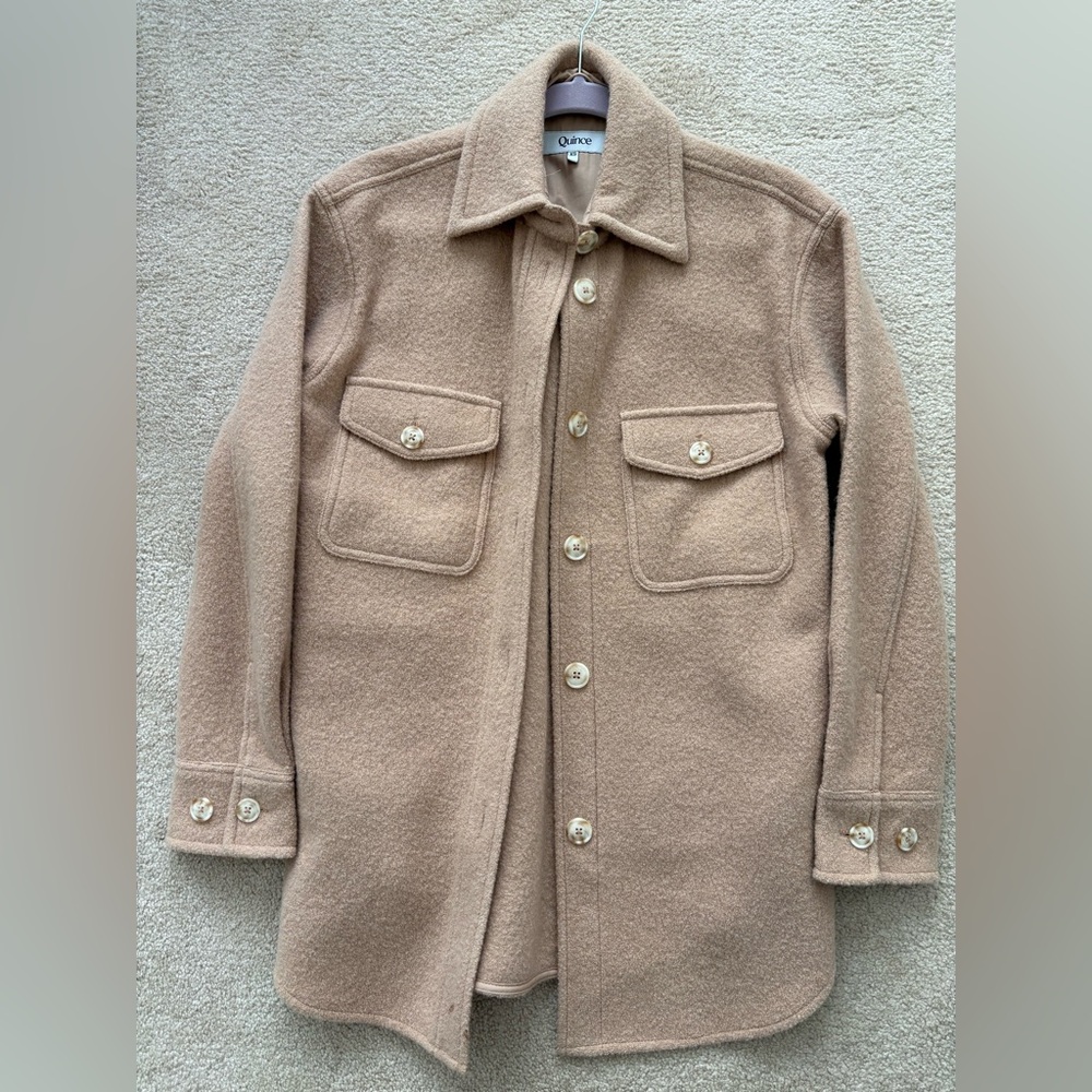 Quince wool shacket, camel color